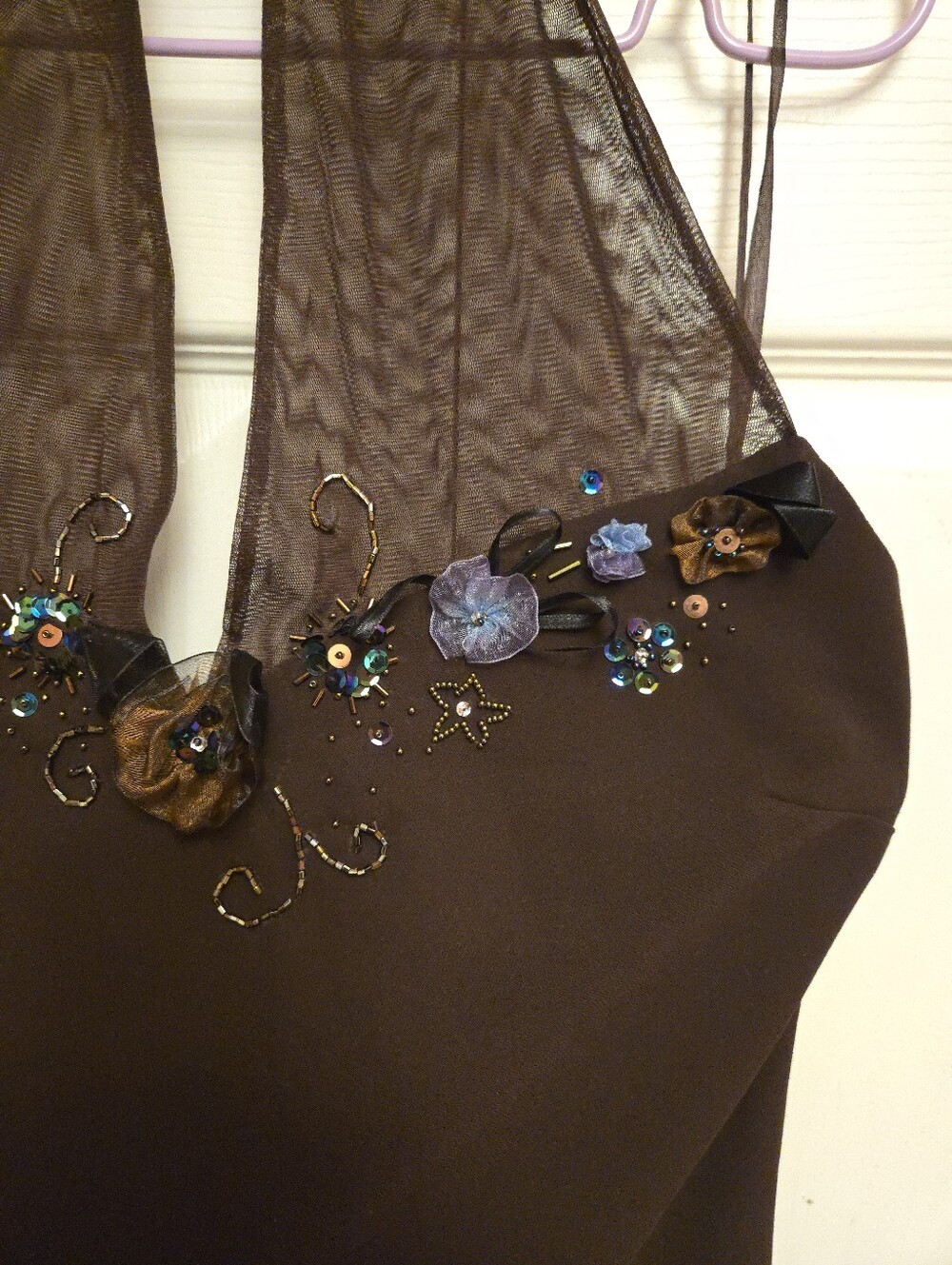 Nine West Dress 90/00s Brown Halter Dress - Picture 6 of 16